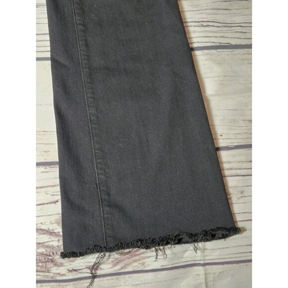 PAIGE Skyline Bootcut Black Jeans Mid Rise Stretch Denim Frayed Hem Size 26 - Picture 2 of 14